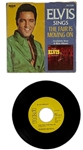 1960's Group of 8 Elvis Presley RCA Victor White and Yellow Label  “Not For Sale” 45 RPM Singles with Picture Sleeves (8 Different) 