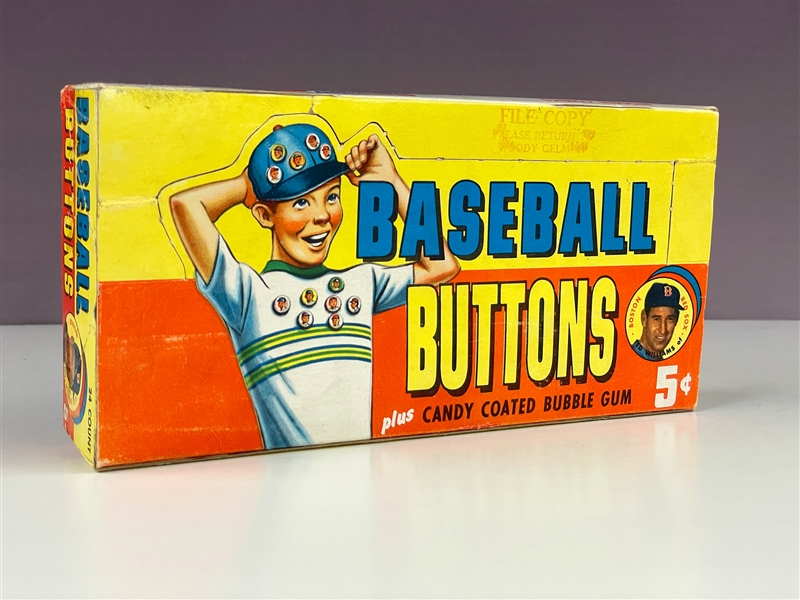 1956 Topps Baseball Buttons 5-Cent Display Box 