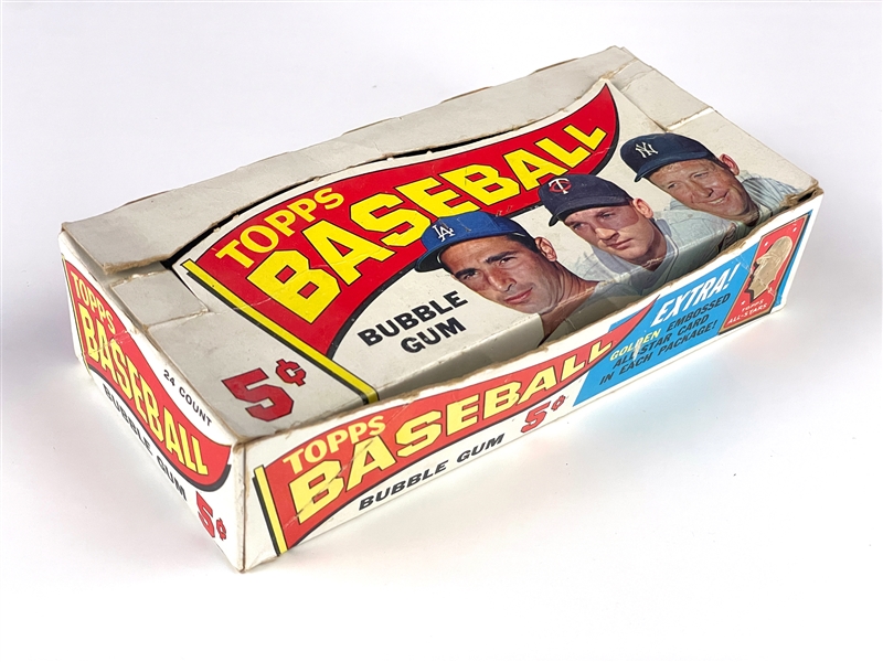 1965 Topps Baseball 5-Cent Display Box - "EXTRA! Golden Embossed All-Star” Variation 