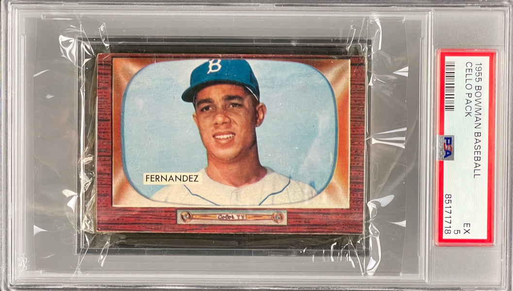 1955 Bowman Baseball Unopened Cello Pack - Graded PSA EX 5