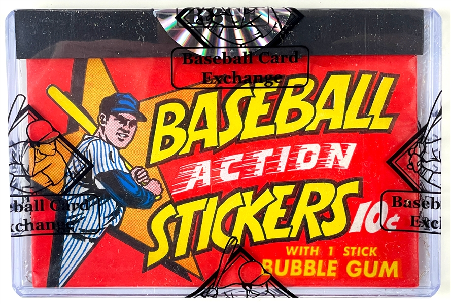1968 Topps Baseball Unopened Action Stickers 10-Cent Pack - BBCE Encapsulated