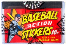 1968 Topps Baseball Unopened Action Stickers 10-Cent Pack - BBCE Encapsulated