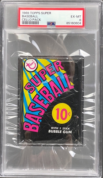 1969 Topps Super Baseball Unopened 10-Cent Pack - PSA EX-MT 6