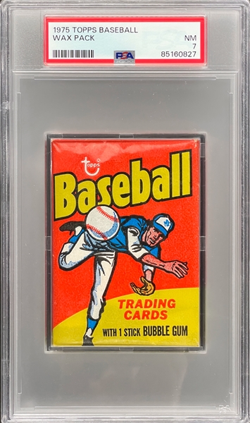 1975 Topps Baseball Unopened 15-Cent Pack - PSA EX-MT 6