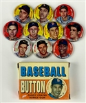 1956 Topps Baseball Buttons Collection With Box 