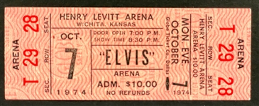 1974 Wichita Elvis Presley Full Ticket