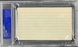 George Sisler Signed Index Card - PSA/DNA Encapsulated