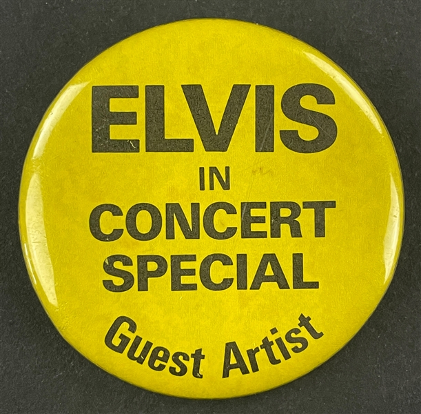 1973-74 "ELVIS IN CONCERT SPECIAL GUEST ARTIST" Backstage Pass Button