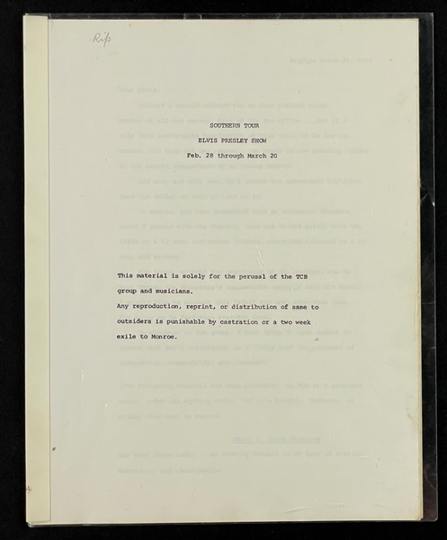 1974 “Elvis Presley Tour” Diary Written by Comedian Jackie Kahane Plus Kahane Handwritten Letter (2)