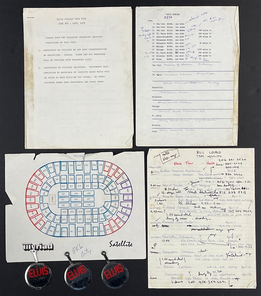 1972 "Elvis Presley Show" Concert Tour Archive Incl. Schedules and Documents Incl. Madison Square Garden Concerts 