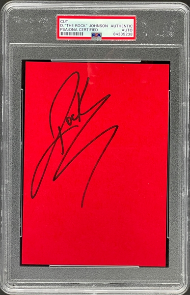 Dwayne "The Rock" Johnson LARGE Cut Signature Encapsulated by PSA/DNA