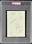 Aerosmith Band-Signed Sheet Encapsulated by PSA/DNA - Steven Tyler, Joe Perry, Tom Hamilton, Joey Kramer and Brad Whitford