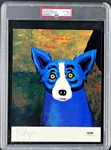 George Rodrigue Signed Iconic Blue Dog Print Encapsulated by PSA/DNA