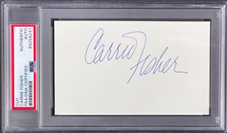 Carrie Fisher Signed Index Card Encapsulated by PSA/DNA