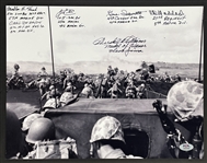 Iwo Jima Veterans Signed 11x14 Photo Incl. Hershel W. Williams, Carl DeHaven, Leo Ehli, Gene Ianconetti, Mahlon FInk and Ayoub Haddad (PSA/DNA)