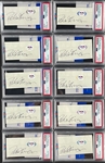 Group of 10 Peter Frampton Cut Signatures Encapsulated by PSA/DNA