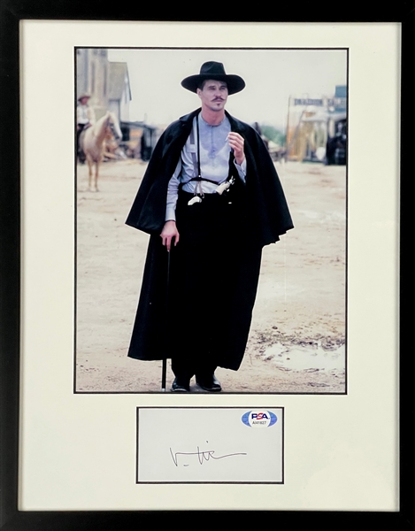 Val Kilmer Signed Cut Signature in Display with Photo as Doc Holliday in <em>Tombstone</em>