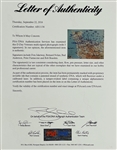 1944 Normandy Invasion Map Signed by Five D-Day Veterans Incl. WWII Ace Fighter Pilot Bud Anderson (PSA/DNA)