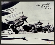 WWII AVG Flying Tigers Pilots Signed 8x10 Photo (PSA/DNA)