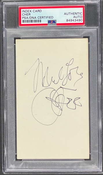 Cher Signed Index Card - "Much Love, Cher" (PSA/DNA)