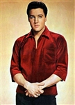1960's Elvis Presley Owned Red Velour Pullover Shirt Custom Tailored for Elvis Presley 