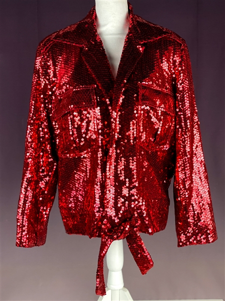 Lisa Marie Presley Red Sequined Jacket from Designer Andre Van Pier - Plus Signed CD Booklet (Beckett Authentic)