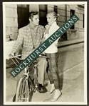 1957 Elvis Presley Original News Service Photograph on Set of <em>Loving You</em> with Co-Star Lizbeth Scott