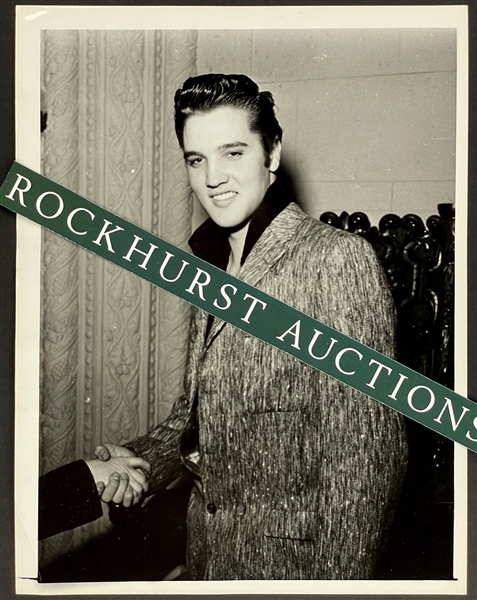 1956 Elvis Presley Original News Service Photograph on January 6, 1957, <em>Ed Sullivan Show</em> Appearance