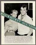 1957 Elvis Presley News Service Wire Photo with Venetia Stevenson World's Most Photogenic Girl