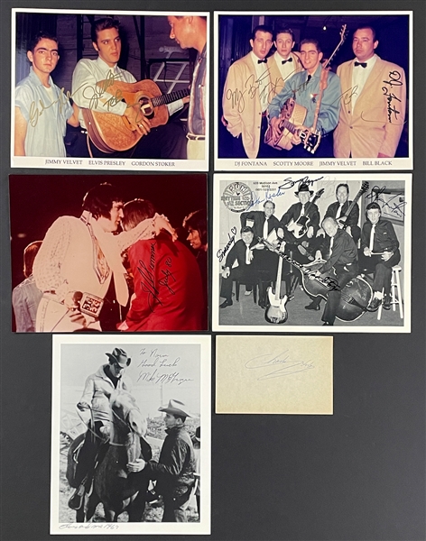 Elvis Presley Friends and Bandmembers Signed Collection of Six Incl. J D Sumner, DJ Fontana and Charlie Hodge (Beckett)