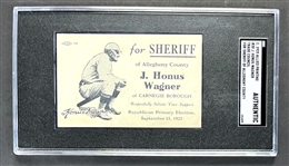 1925 Honus Wagner Campaign Calling Card for His Bid for Allegheny County Sheriff