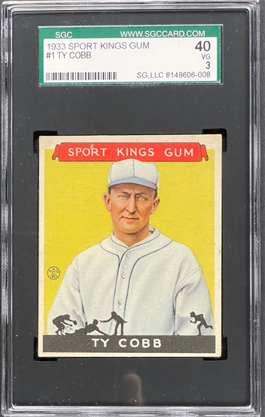 1933 Sport Kings #1 Ty Cobb - SGC VG 3
