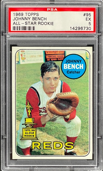 1969 Topps #95 Johnny Bench All-Star Rookie - PSA EX 5