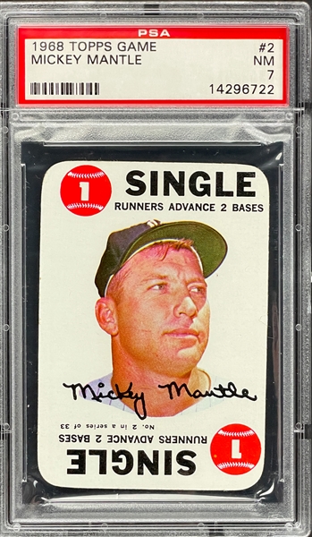 1969 Topps Game #2 Mickey Mantle - PSA NM 7
