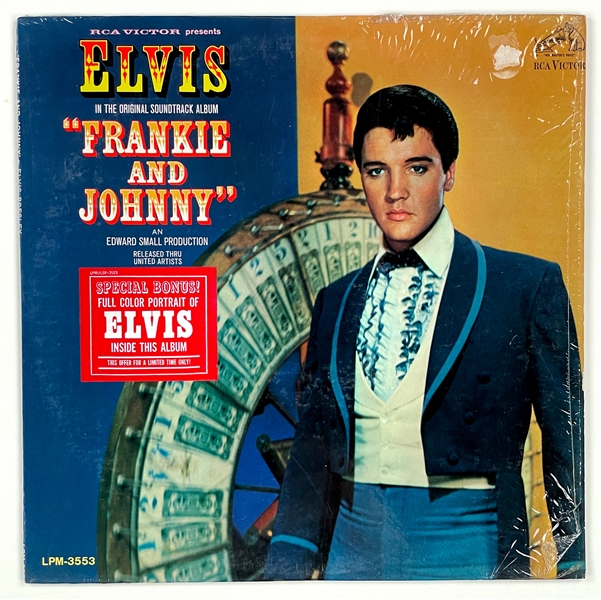 1963 Elvis Presley <em>Frankie and Johnny</em> MONO Soundtrack with "Special Bonus!" Sticker and Promotional Photo