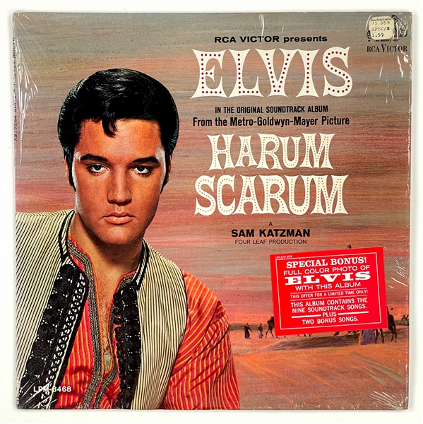 1965 Elvis Presley <em>Harum Scarum</em> MONO Soundtrack with "Special Bonus!" Sticker and Promotional Photo