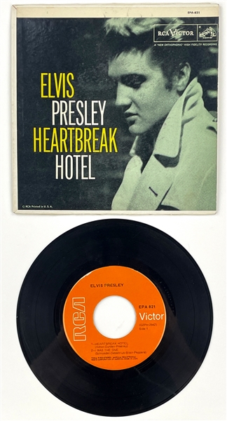 1968 Elvis Presley EP <em>Heartbreak Hotel</em> (EPA-821) Orange Label - MINT