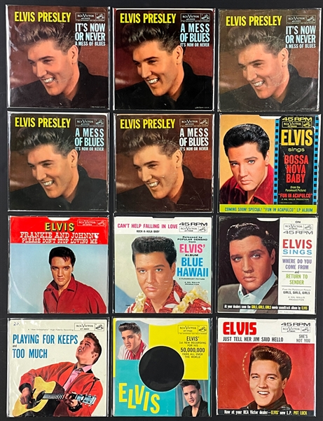 Collection of 70 Elvis Presley 45 Picture Sleeves (No Discs)
