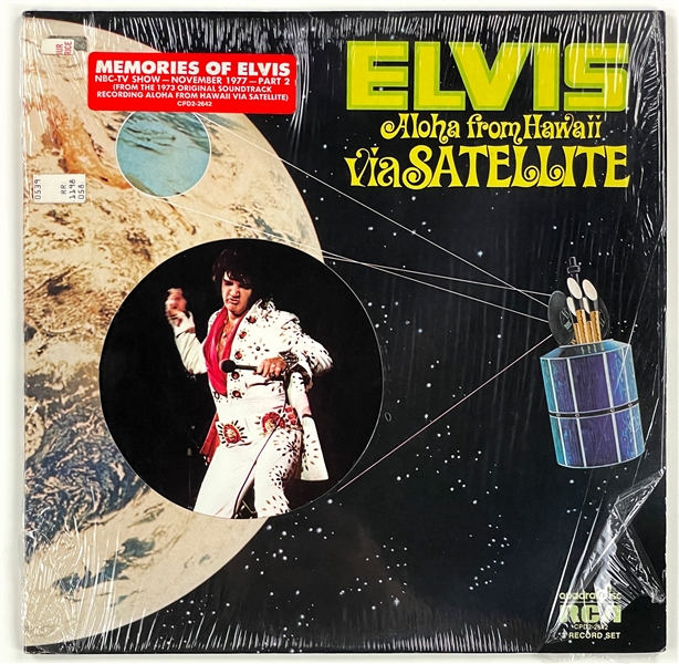1977 Elvis Presley <em>Aloha From Hawaii</em> (CPD2-2642) Quadradisc LP with "Memories of Elvis" Sticker on Intact Shrinkwrap