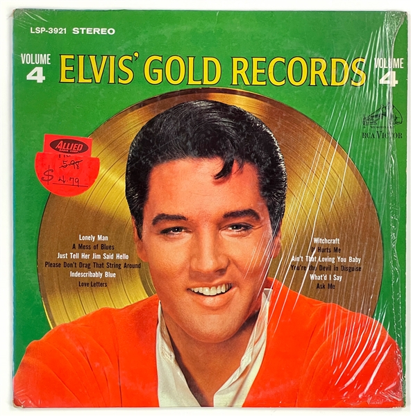 1968 Elvis Presley <em>Elvis’ Gold Records – Volume 4</em> Stereo LP (LSP-3921) in Shrinkwrap