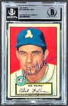 1952 Topps #41 Bob Wellman Signed Card  (Encapsulated Beckett Authentic)