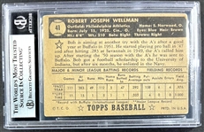 1952 Topps #41 Bob Wellman Signed Card  (Encapsulated Beckett Authentic)