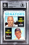 1964 Topps #167 Lou Piniella and Mike Brumley Signed Card (Encapsulated Beckett Authentic)