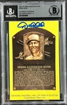 2021 Derek Jeter Signed Yellow Hall of Fame Plaque (Encapsulated Beckett Authentic)