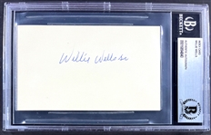 Willie Wells Signed Index Card  (Encapsulated Beckett Authentic)