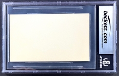 Billy Southworth Signed Index Card  (Encapsulated Beckett Authentic)