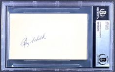 Ray Schalk Signed Index Card  (Encapsulated Beckett Authentic)