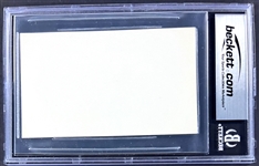 Sam Rice Signed Index Card  (Encapsulated Beckett Authentic)