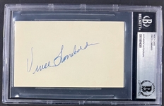 Vince Lombardi Signed Index Card  (Encapsulated Beckett Authentic)