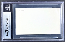 Bobby Layne Signed Index Card  (Encapsulated Beckett Authentic)